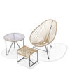 Acapulco-Chair-Hocker Original Acapulco Chair in der Farbe beige mit Beistelltisch und Hocker