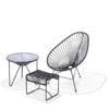 Acapulco-Chair-Hocker Acapulco Chair Hocker in der Farbe schwarz mit Beistelltisch und Hocker