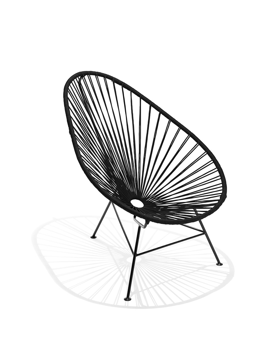 Original Acapulco Chair Leder in der Farbe schwarz