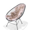 Lammfell-grau Original Acapulco Chair mit Merino Lammfell in der Farbe grau