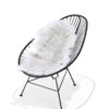 Kunstfell-weiss Kunstfell in der Farbe weiss auf schwarzem Original Acapulco Chair